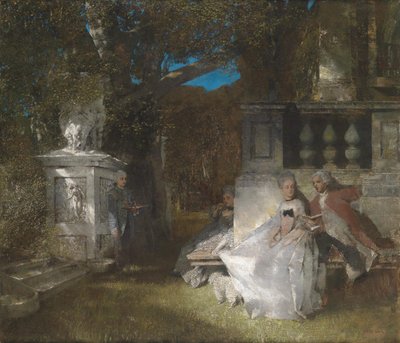 Galante scène in het park door Albert von Keller